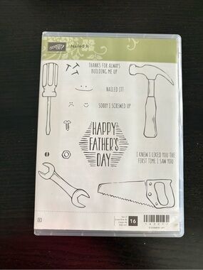 Stampin'Up! NAILED IT Cling Stamp Set Tools Happy Father’s Day Gently Used